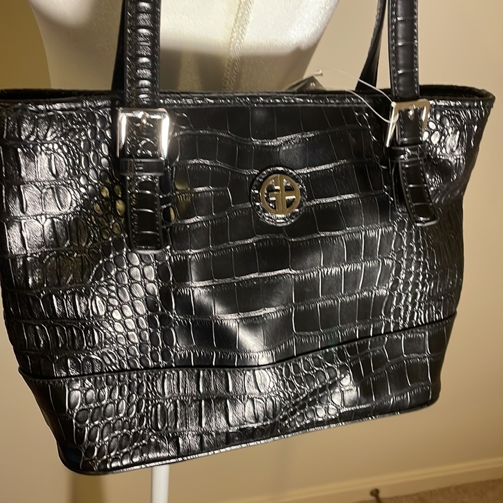 NEW! 🔖 Giani Bernini Shoulder Bag Black Croco